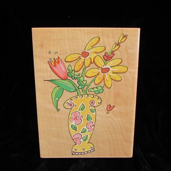 Stampa Rosa Other - Stampa Rosa Bouquet Flowers In Vase Rubber Stamp